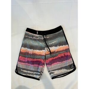 O'Neill Hybrid Board Shorts Colorful Stripe Swim Trunks Beach Surf Size 32